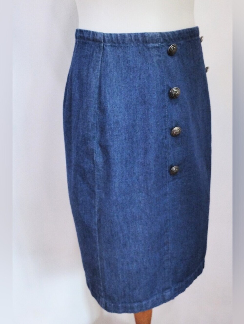 SUN RIVER DOUBLE BUTTON DENIM SKIRT - Picture 3 of 6